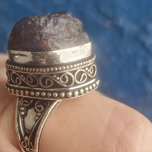 New Rough Tourmaline 925 Silver Ring. - Picture 13 of 16